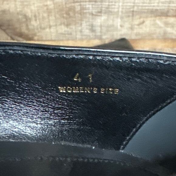 Tod's Black Patent Leather Square Toe Block Heels Size 41 10.5 11 - Picture 10 of 11